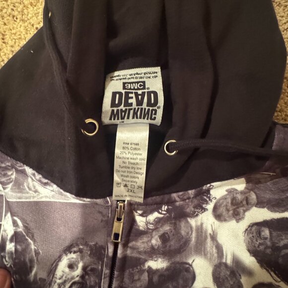 Vintage Like The Walking Dead Collage Black Zip up Hoodie (Men's 2XL) - Picture 10 of 16